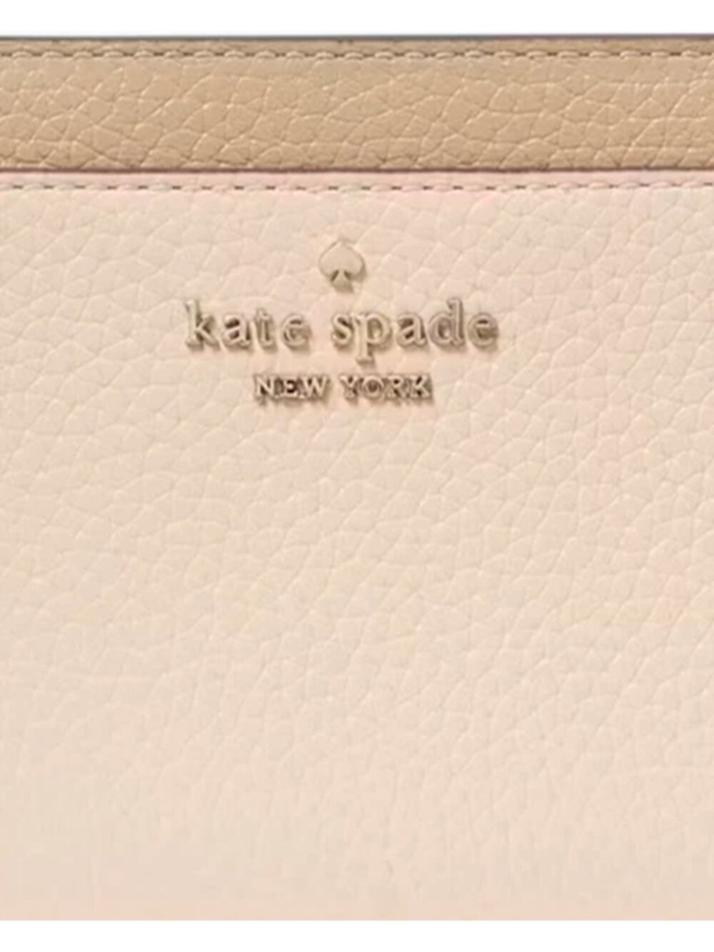 S Kate Spade Lena Medium Bifold Wallet Beige Pebbled Leather KI834 NWT $199 - Picture 5 of 5